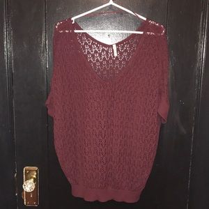 Frenchi v neck pullover crotchet top y2k